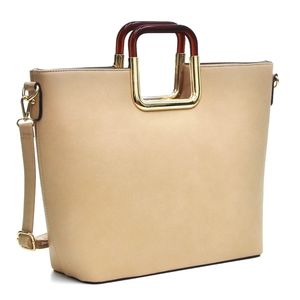 Dasein Beige Square Handle Purse